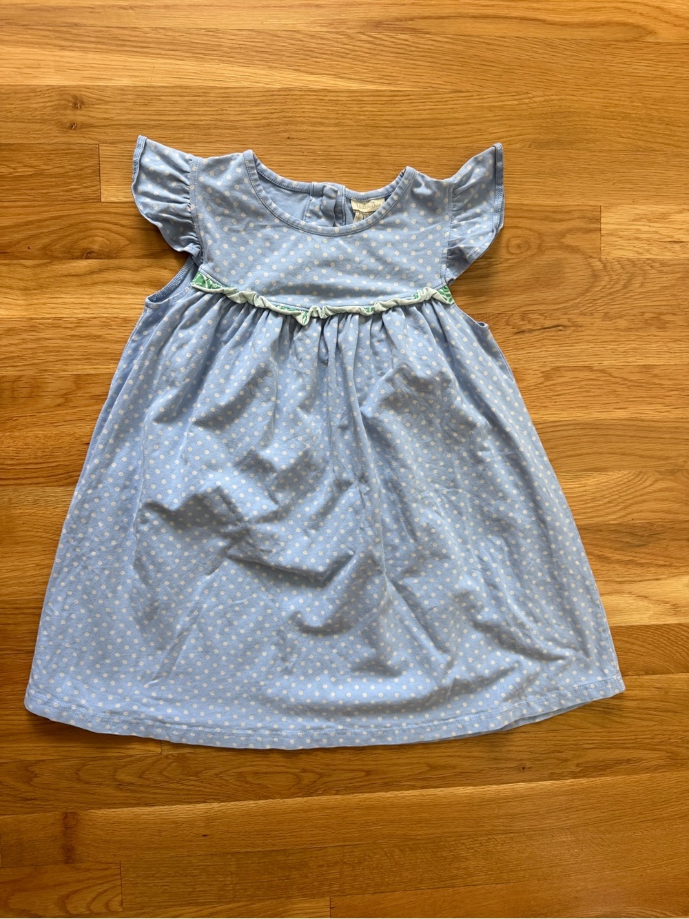 Matilda Jane Light Blue Polka Dot Dress with Ruffle Sleeves
